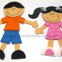 Menino e menina em E.V.A