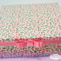 Caixas com tecido estampado