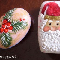 Sabonetes pintados com motivos natalinos