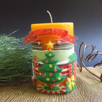 Vela decorada para o Natal