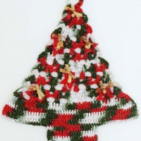 Mini-árvore natal de crochê